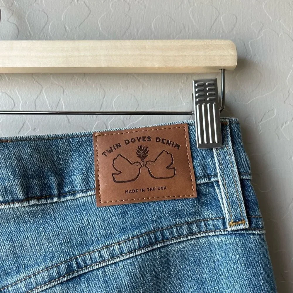 Emerson Fry Twin Doves Denim Treasure Straight Leg High Rise Blue Jeans Size 31 - Picture 10 of 13